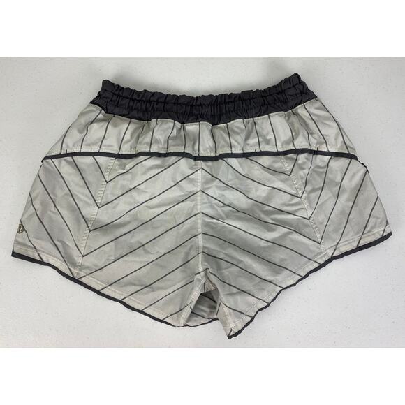 Women Lululemon Shake & Break stripe athletic performance running shorts 4 - Picture 2 of 5